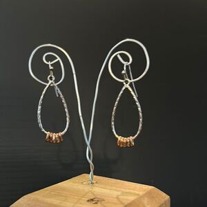 Modern Gold and Silver Two-Tone Earrings